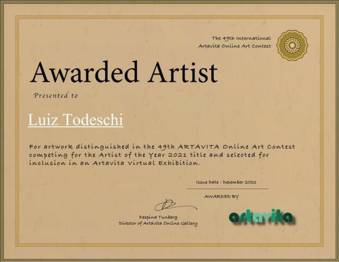 Artavita: Awarded Artist