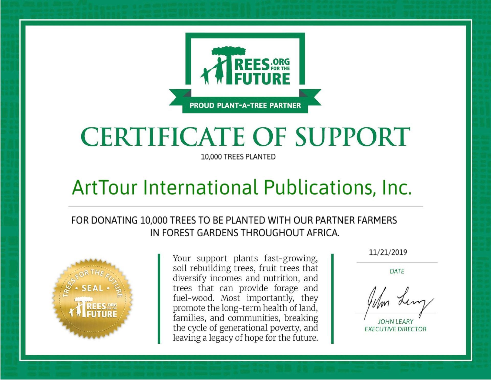 Foto Art Tour Inetrnational - Certificate - Imagem 0
